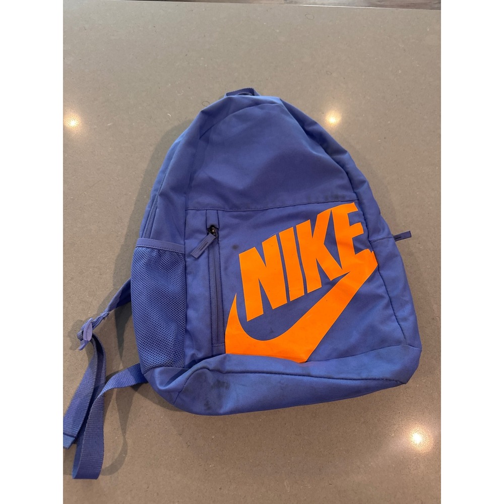 Nike Backpack School Book Bag Blue Orange Logo Travel‎ Gym Casual Kids